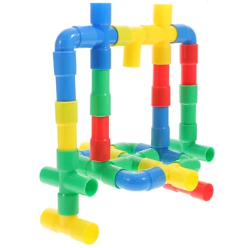 1 Набор пластиковых строительных блоков для водопроводных труб, детские развивающие игрушки, детали и вставные блоки разного цвета