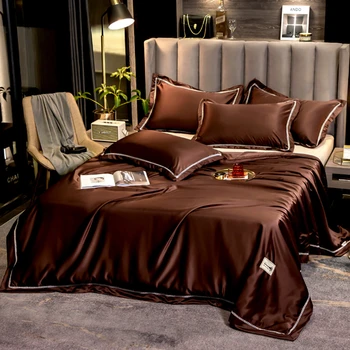 1 шт. Высококачественное Весенне-летнее однотонное коричневое Моющееся стеганое одеяло из полиэстера с кондиционером, Двойные тонкие стеганые одеяла # sw