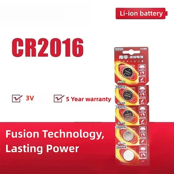 100% оригинальные 5 шт./лот CR2016 кнопочный элемент 3V литиевые батарейки DL2016 BR2016 LM2016 3V CR 2016 для автомобильных часов с дистанционным управлением