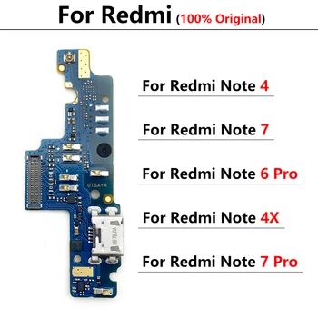 100% Оригинальный Новый USB-порт для зарядки, док-станция для микрофона, соединительная плата, гибкий кабель для Redmi Note 5 4 4X6 7 Pro