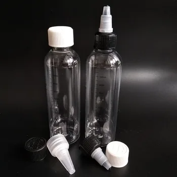 120 МЛ измерительная бутылка для электронной Жидкости Пластиковая Многоразового использования с шелкотрафаретной печатью Градуировочная Шкала Бутылка для Воды с Откручивающимися Крышками