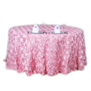 120 см Круглая 3D Скатерть из Розовой ткани, Покрытие стола, Свадебная вечеринка, Празднование Годовщины, Декор для Банкета, Украшение для дома, отеля