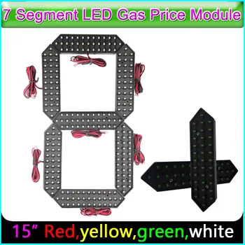 15-дюймовый модуль Digita Numbers 7 segme, модуль отображения цен на нефть и газ, красный, желтый, зеленый, белый цвета, отображение температуры и времени