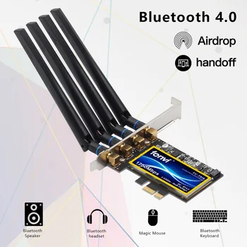 1750 Мбит/с Fenvi T919 PCIe BCM94360 Настольный адаптер Wifi-карты macOS Hackintosh Bluetooth 4.0 Двухдиапазонный беспроводной адаптер 802.11ac