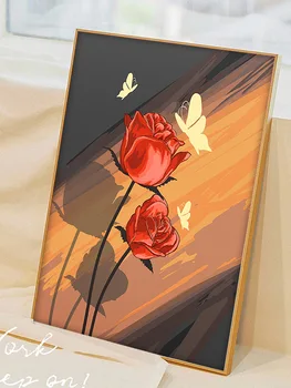 1776Ann-Tulip diy цифровая картина маслом, картина акриловыми цветами, взрывная ручная пейзажная живопись