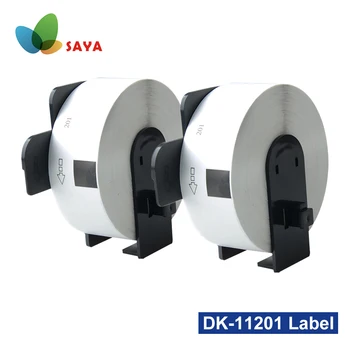 2 Рулона этикеточной ленты DK-11201, Этикетка 29 мм * 90 мм, стандартный адрес из белой бумаги, вырезанный штампом для Brother QL-500 / 500A/550/560/570/ 570VM / 580N