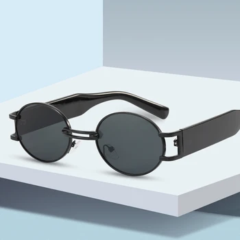 2022 Модные Женские Солнцезащитные очки, Маленькие Трендовые Солнцезащитные Очки Для Вождения, Летние Уличные Gafas De Sol Mujer Uv400, Линзы В Синей Металлической Оправе