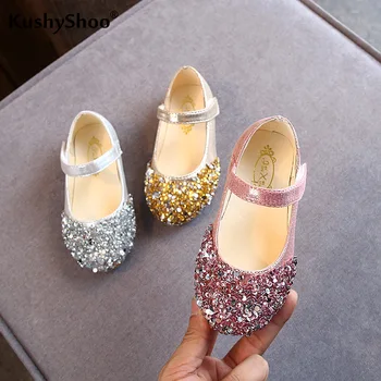 2023 Весенняя Новая Детская обувь, Обувь Принцессы для девочек, Блестящая Детская Танцевальная обувь, Повседневные сандалии для маленьких девочек