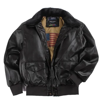 2023 Зимняя куртка Vintae A2 leater, мужская уличная одежда, съемный меховой мотоциклетный бомбер с подкладкой, пальто ВВС