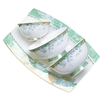 2023 Новая Чаша для столовых приборов из Цзиндэчжэньского костяного фарфора и комбинация Тарелок, Китайская Свадебная чаша для Новоселья и набор посуды