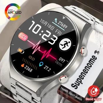 2023 Новые Неинвазивные Смарт-часы с уровнем глюкозы в крови, Мужские Спортивные Фитнес-часы с Полным Сенсорным экраном, Bluetooth Для Android ios smartwatch