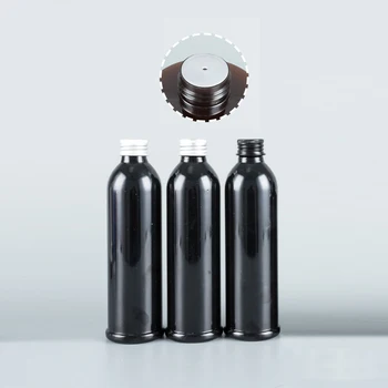 20шт 250 мл Пустые Черные Пластиковые бутылки Металлическая Алюминиевая Крышка Контейнер Для Лосьона Бутылки для СПА-масла Гель Для Душа Шампунь Косметическая упаковка