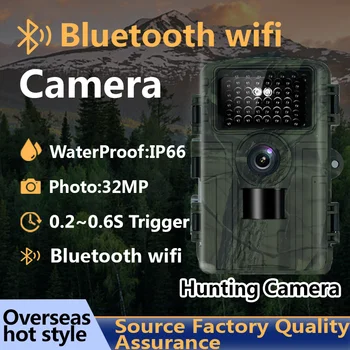 32-мегапиксельная камера 4K HD Bluetooth WIFI для охоты на диких животных, Невидимая инфракрасная камера ночного видения с активацией движения, камера для наблюдения за животными
