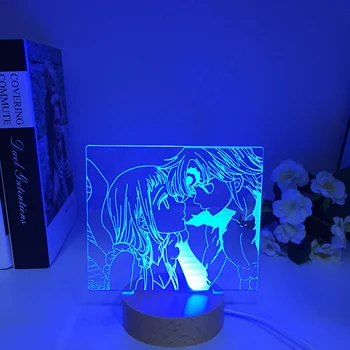 3D Легкий Деревянный Японский Мультяшный светодиодный USB светодиодный Ночник Аниме Освещение Mutilcolor Детская настольная лампа Домашний декор Прямая Поставка