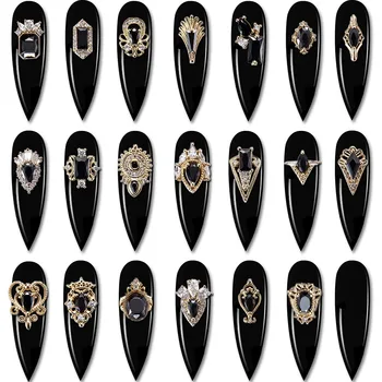 3шт 2022 Модный Роскошный Дизайн Ногтей Циркон Металлическое Украшение с Микро-инкрустацией Флэш-Бриллиантами Японские Стразы для 3D Ногтей Peals & Metal