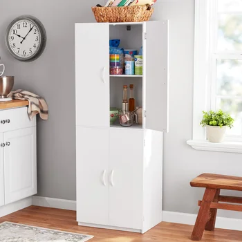 4-дверный 5-дюймовый шкаф для хранения, белый буфет в стиле Стиппл