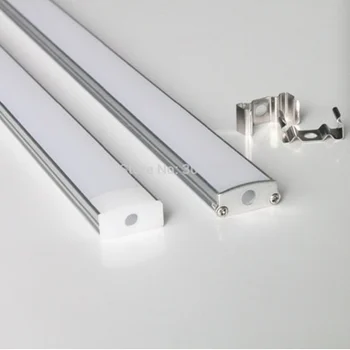 40 м (40 шт.) много, по 1 м за штуку, светодиодный алюминиевый профиль для светодиодных лент с молочно-белым рассеивающим покрытием