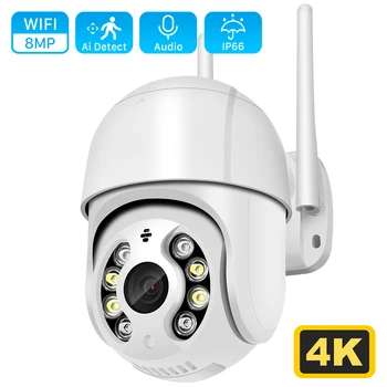 4K 8MP PTZ IP-камера Цветная ИК Ночного видения аудио Домашняя безопасность WiFi камера AI Гуманоидное обнаружение CCTV Камера Видеонаблюдения