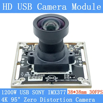 4k Без Искажений USB Веб-камера Mini Sony IMX377 30 кадров в секунду 1200 Вт USB Модуль камеры Для Windows Linux Android Поддержка Аудио 38 мм * 38 мм
