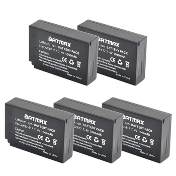 5 упаковок аккумуляторных батарей LP-E17 LPE17 LP E17 (1040 мАч) для Canon Для EOS M3 M5 750D 760D T6i T6s 800D 8000D Kiss X8i