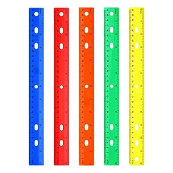 5 штук цветной линейки, 5 видов инструментов для измерения цвета, прямая пластиковая линейка для детских школьных канцелярских принадлежностей
