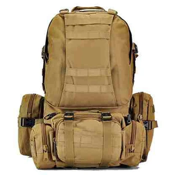 50-литровый тактический рюкзак, военные водонепроницаемые рюкзаки 4 в 1, спортивные сумки Molle, уличный треккинг, рыбалка, пеший туризм, кемпинг, 3D рюкзак
