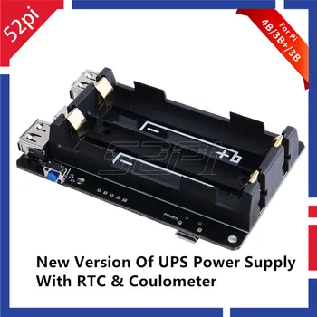 52Pi Оригинальный ИБП 18650 с блоком питания RTC & Coulometer Pro с двумя расширенными USB-портами для Raspberry Pi 4 B/3B +/3B