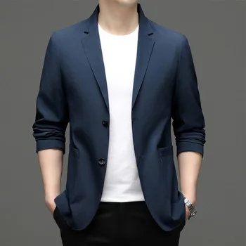 5661-2023 Мужской модный повседневный маленький костюм мужской корейский 51 вариант приталенного пиджака однотонного цвета