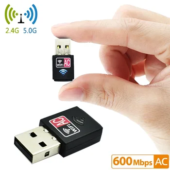 5G/2,4 G 600 Мбит/с Мини USB Wifi Адаптер Dongle AC600M Wi-fi Приемник Беспроводная Сетевая карта 802.11a/b/n/g Высокоскоростной Ethernet