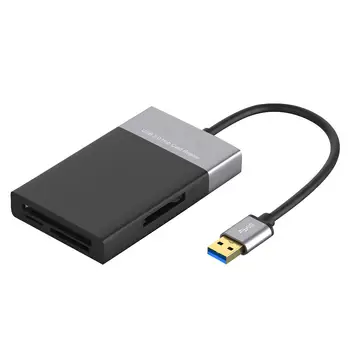 6 в 1 Мульти-устройство чтения карт памяти из АБС-пластика и алюминиевого сплава, провод из ПВХ, 2 порта концентратора USB 3.0 для XQD/TF/Защищенной цифровой карты