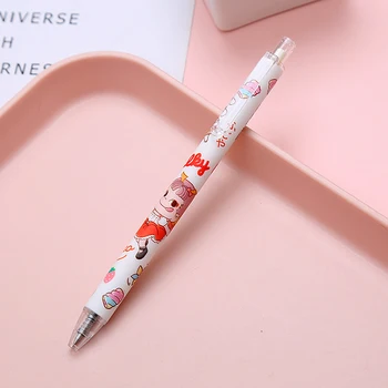 6 шт., гелевая ручка с рисунком Каваи, детская шариковая ручка для письма, офисные школьные принадлежности, 0,5 мм, черная ручка