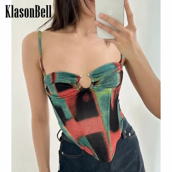 7,14 KlasonBell Модный сексуальный топ на бретелях с принтом для женщин