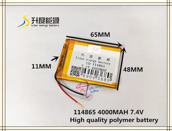 7,4 В 4000 мАч 114865 полимерный литий-ионный/Li-ion аккумулятор для POWER BANK планшетный ПК mp3 mp4 динамик сотового телефона