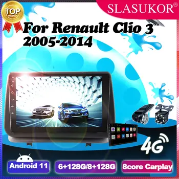 9-Дюймовый Android 11 для Renault Clio 3 Clio3 2006 - 2016 2017 2018 2019 Автомобильный радиоприемник Мультимедийный видеоплеер Навигация Carplay WIFI