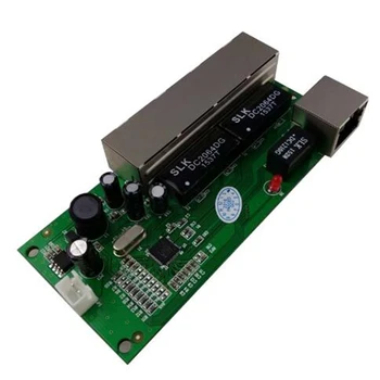 ANDDEAR mini 5-портовый сетевой коммутатор 10/100 Мбит/с с широким входным напряжением 5-12 В, модуль smart ethernet pcb rj45 со встроенным светодиодом