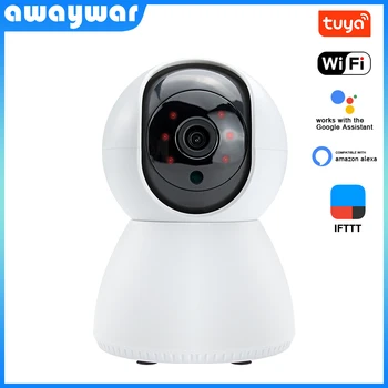 Awaywar Tuya IP-камера домашней безопасности 1080P, Wi-Fi, беспроводное аудио, видеонаблюдение, HD радионяня, интеллектуальное автоматическое отслеживание ночного видения