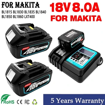 Batería de litio de reemplazo para Makita, Taladro Inalámbrico de 18V, BL1840, BL1850, BL1830, BL1860, LXT400, L50, 3,0/6,0/8