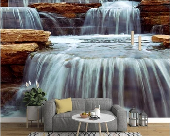 beibehang papier peint Современная большая классическая мода водопад водяная ванна настенная роспись для телевизора фон papel de parede 3d обои