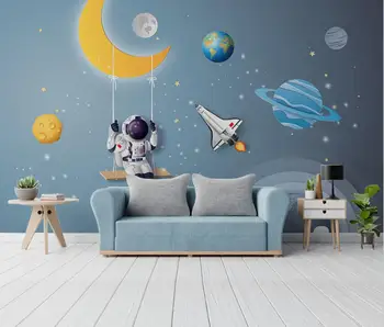 beibehang Пользовательские обои papel de parede 3d Nordic Space Way Rocket для Детской комнаты, Спальни Мальчика, Мультяшной настенной росписи, обоев