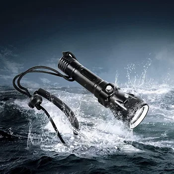 C2 LED Подводная лампа для подводного плавания, фонарик для Дайвинга IPX8, Снаряжение для дайвинга, 100 м Водонепроницаемый 18650, Легкий костюм, Фонарь для плавания