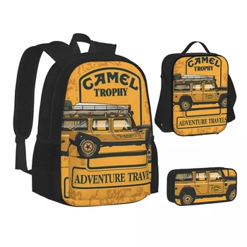 Camel Trophy Defender 110 Рюкзак для мальчиков и девочек, Сумка для книг, Детские школьные сумки, Мультяшный детский рюкзак, сумка для ланча, сумка для ручек, набор из трех предметов