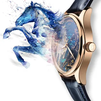 Carnival Модный бренд 3D Horse Розовое золото Автоматические часы Мужские Роскошные Водонепроницаемые деловые механические наручные часы Relogio Masculino