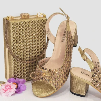 CR950-Золотой Новый продукт, Полукруглый дизайн, Полая сумка в стиле сращивания, Украшение в виде большого бриллианта, Благородная обувь