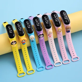Disney Xiaomi Водонепроницаемые светодиодные электронные детские часы с персонажами Аниме 