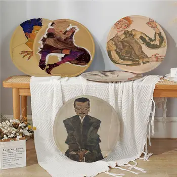 Egon Schiele Abstact Квадратная Плюшевая подушка Для Дома, мягкая Удобная Подушка для спинки, 50x50 см, Садовые подушки для улицы