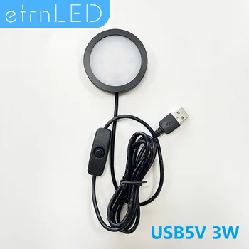 etrnLED USB 3 Вт, светодиодный мини-прожектор, Тонкий Светильник для поверхностного монтажа, Винный шкаф, гардероб, Потолочная стойка, Внутреннее пятно с переключателем