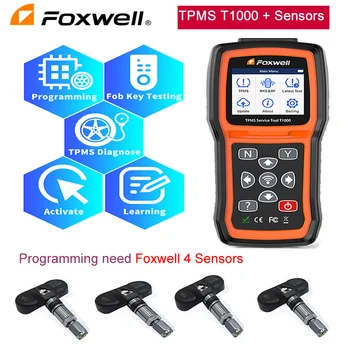 Foxwell T1000 TPMS Инструмент Программирование датчиков TPMS Активация Проверки RF Брелока Система контроля давления в шинах Автоматический Тестер Детектор