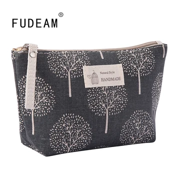 FUDEAM, Мягкая холщовая Женская сумка для хранения Туалетных принадлежностей, Милая Косметичка, Портативные сумки для макияжа