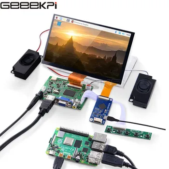 GeeekPi 7 дюймов ЖК-дисплей 1024*600 Дисплей Монитор Экран Комплект с 2 шт. Динамиками 3D принтер Чехол для Raspberry Pi 4 B Вся Платформа/ПК