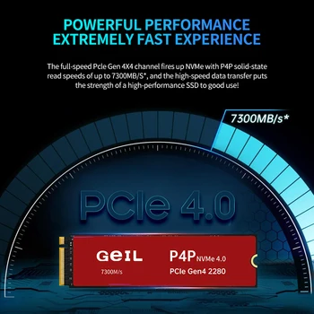 GeIL P4P M2 SSD 256GB 512gb 1T 2t 4T 8T Внутренний твердотельный накопитель M.2 NVME 1.4 PCIe 4.0 Gen 4X4 2280 Для Настольных кэшей Ноутбуков